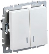 IEK Brite Base жемчуг выключатель 2- клавишный с индик 10А BR-V20-1-10-K36