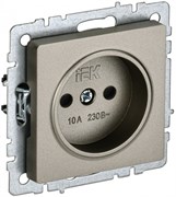 IEK Brite Base шампань розетка без заземления, со шторками, 10А BR-R13-10-K37