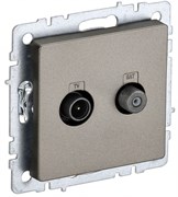 IEK Brite Base шампань розетка двойная TV+SAT BR-AF20-O-K37