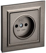 IEK Brite тёмная бронза розетка без заземления, шторок, 10А в сборе BR-R10-10-K45-F