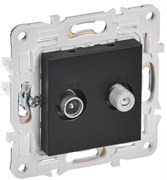 IEK SKANDY Черный Розетка двойная TV+SAT SK-A13Bl SK-AF20-O-K02