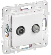 IEK SKANDY Арктический белый Розетка двойная TV+SAT SK-A13W SK-AF20-O-K01