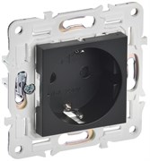 IEK SKANDY Черный Розетка с/з с защитными шторками 16А SK-R04Bl SK-R14-16-K02