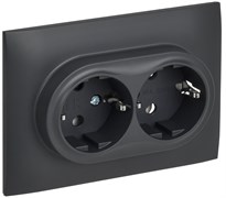 IEK SKANDY Титан Розетка 2-ая с/з без защитных шторок 16А в сборе SK-R08T SK-R21-16-K48-F