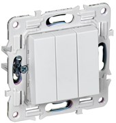 IEK SKANDY Арктический белый Выключатель 3-клавишный 10А SK-V11W SK-V30-0-10-K01