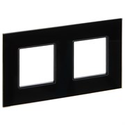 IEK SKANDY Стекло Черный Рамка 2-ая SK-F22Bl SK-M22-G-K02