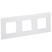 IEK SKANDY Стекло Арктический белый Рамка 3-ая SK-F23W SK-M32-G-K01