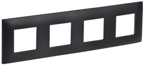 IEK SKANDY Черный Рамка 4-ая SK-F04Bl SK-M42-K02
