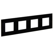 IEK SKANDY Стекло Черный Рамка 4-ая SK-F24Bl SK-M42-G-K02