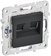 IEK SKANDY Графит Розетка компьютерная двойная RJ45 кат.5E SK-K03G SK-K20-1-K53