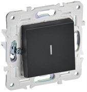 IEK SKANDY Черный Выключатель 1-клавишный с индикацией 10А SK-V07Bl SK-V10-1-10-K02