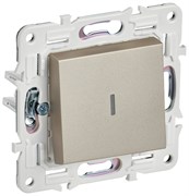 IEK SKANDY Шампань Выключатель 1-клавишный с индикацией 10А SK-V07Sh SK-V10-1-10-K37