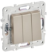 IEK SKANDY Шампань Выключатель 3-клавишный 10А SK-V11Sh SK-V30-0-10-K37