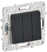 IEK SKANDY Графит Выключатель 3-клавишный 10А SK-V11G SK-V30-0-10-K53