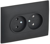 IEK SKANDY Графит Розетка 2-ая б/з 10А в сборе SK-R10G SK-R20-10-K53-F