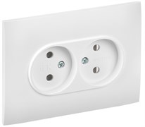 IEK SKANDY Арктический белый Розетка 2-ая б/з 10А в сборе SK-R10W SK-R20-10-K01-F