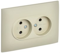IEK SKANDY Бежевый Розетка 2-ая б/з с защитными шторками 10А в сборе SK-R09B SK-R23-10-K10-F