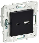 IEK SKANDY Черный Розетка USB A+C 3,1А SK-R14Bl SK-U22-D31-K02
