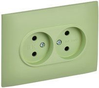 IEK SKANDY Мятный Розетка 2-ая б/з с защитными шторками 10А в сборе SK-R09G SK-R23-10-K06-F
