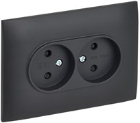 IEK SKANDY Титан Розетка 2-ая б/з с защитными шторками 10А в сборе SK-R09T SK-R23-10-K48-F