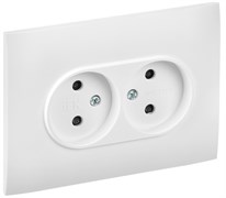 IEK SKANDY Арктический белый Розетка 2-ая б/з с защитными шторками 10А в сборе SK-R09W SK-R23-10-K01-F