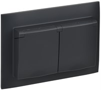 IEK SKANDY Графит Розетка 2-ая с/з с крышкой 16А в сборе IP44 SK-R12G SK-R26-16-44-K53-F