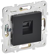 IEK SKANDY Черный Розетка компьютерная RJ45 кат.6 SK-K02Bl SK-K10-2-K02