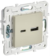 IEK SKANDY Бежевый Розетка USB A+C 3,1А SK-R14B SK-U22-D31-K10
