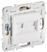 IEK SKANDY Арктический белый Розетка компьютерная двойная RJ45 кат.6 SK-K04W SK-K20-2-K01