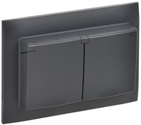 IEK SKANDY Титан Розетка 2-ая с/з с крышкой 16А в сборе IP44 SK-R12T SK-R26-16-44-K48-F