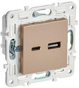 IEK SKANDY Песочный Розетка USB A+C 3,1А SK-R14Sa SK-U22-D31-K98