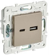 IEK SKANDY Шампань Розетка USB A+C 3,1А SK-R14Sh SK-U22-D31-K37