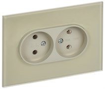 IEK SKANDY Бежевый Розетка 2-ая б/з для плоской вилки 10А SK-R03B SK-R20-10-K10