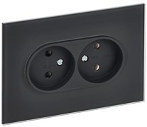 IEK SKANDY Графит Розетка 2-ая б/з для плоской вилки 10А SK-R03G SK-R20-10-K53