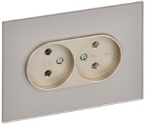 IEK SKANDY Шампань Розетка 2-ая б/з для плоской вилки 10А SK-R03Sh SK-R20-10-K37