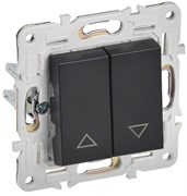 IEK SKANDY Черный Выключатель жалюзи 10А SK-V12Bl SK-V15-0-10-K02