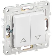 IEK SKANDY Арктический белый Выключатель жалюзи 10А SK-V12W SK-V15-0-10-K01