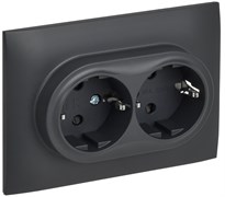 IEK SKANDY Титан Розетка 2-ая с/з с защитными шторками 16А в сборе SK-R07T SK-R24-16-K48-F