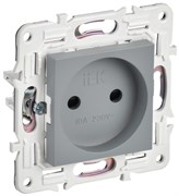 IEK SKANDY Серый Розетка б/з с защитными шторками 10А SK-R01Gr SK-R13-10-K03