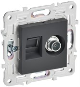 IEK SKANDY Титан Розетка двойная TV+RJ45 кат.5E SK-A14T SK-AK20-1-K48