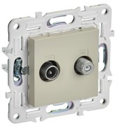 IEK SKANDY Бежевый Розетка двойная TV+SAT SK-A13B SK-AF20-O-K10