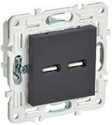 IEK SKANDY Графит Розетка USB A+A 3,1А SK-R15G SK-U21-D31-K53