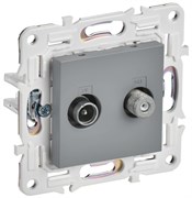 IEK SKANDY Серый Розетка двойная TV+SAT SK-A13Gr SK-AF20-O-K03