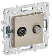 IEK SKANDY Шампань Розетка двойная TV+SAT SK-A13Sh SK-AF20-O-K37