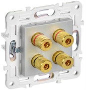 IEK SKANDY Серебряный Аудиорозетка 4-ая SK-A01S SK-S40-K23