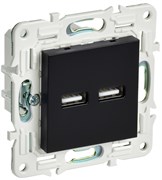 IEK SKANDY Черный Розетка USB A+A 3,1А SK-R15Bl SK-U21-D31-K02