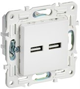 IEK SKANDY Арктический белый Розетка USB A+A 3,1А SK-R15W SK-U21-D31-K01