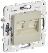 IEK SKANDY Бежевый Розетка компьютерная двойная RJ45 кат.6 SK-K04B SK-K20-2-K10