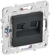 IEK SKANDY Графит Розетка компьютерная двойная RJ45 кат.6 SK-K04G SK-K20-2-K53