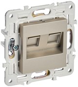 IEK SKANDY Шампань Розетка компьютерная двойная RJ45 кат.6 SK-K04Sh SK-K20-2-K37